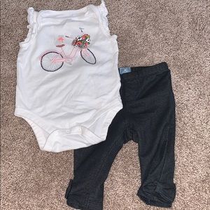 Sweet kitty on a bicycle outfit GAP